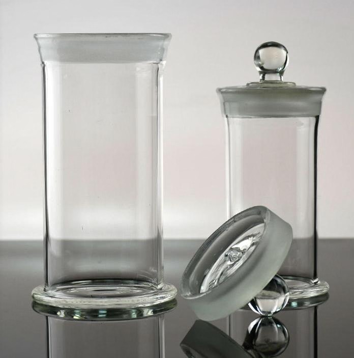 Glass-Specimen-Jar-with-Ground-in-Glass-Stopper-with-Knob-2 SPECIMEN JAR 90*210mm - Image 1