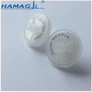 Syringe Filter 0.45um 25mm Diameter Nylon 100/Pk