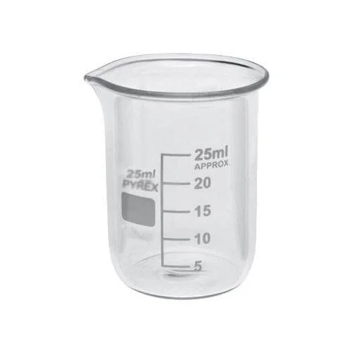 Pyrex-25-ml-Glass-Beaker.jpg-1 LAB BOTTOLE BOROSILICATE GLASS 25ml - Image 1