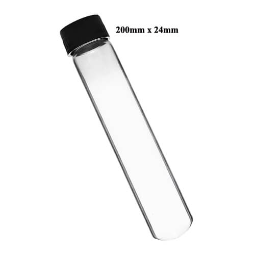 Pyrex-Test-Tube-with-Black-Cap-8-Inch-Clear-Glass-Tube-2 Pyrex Test Tube with Black Cap 8 Inch Clear Glass Tube - Image 1
