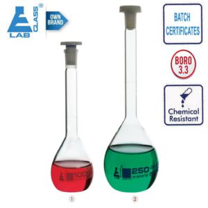Volumetric Flasks with Stopper Clear Class-A 10-1000ml LABGLASS USA