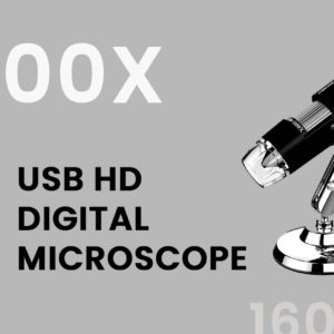 USB Digital Microscope 1600X Zoom with LED Light and Stand